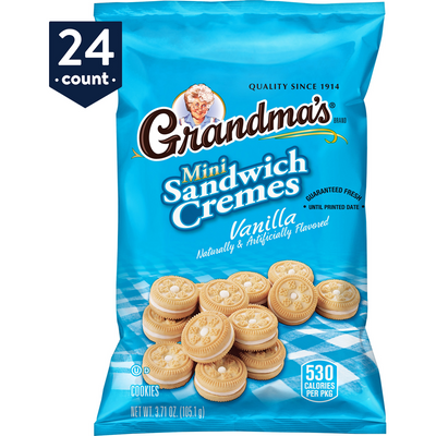 Grandma's Mini Vanilla Creme Sandwich Cookies, 3.71 Oz