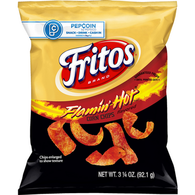 Fritos Corn Chips Flamin' Hot Flavored 3.25 Oz