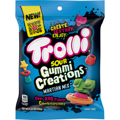 Trolli Sour Gummy Candy Creations Martian Mix 4.25 Ounce Bag