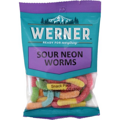 Werner - Sour Neon Worms 85gr