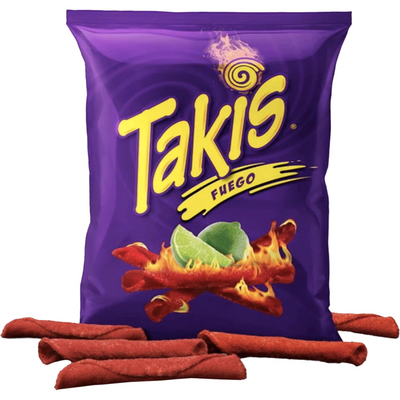 Takis Tortilla Chips, Fuego, Extreme 3.25 Oz Bag
