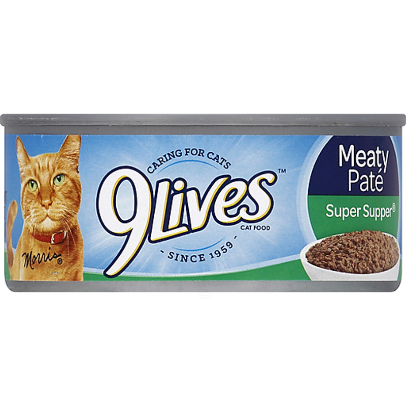 9Lives Meaty Pate Super Supper Wet Cat Food 24 Pack 5.5oz Cans