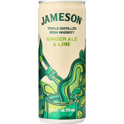 Jameson Ginger & Lime Irish Whiskey Cocktail 355ml Can