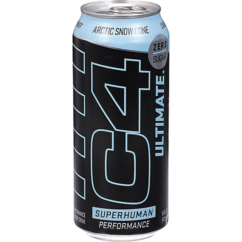 C4 Energy Drink, Zero Sugar, Arctic Snow Cone 16 Fl Oz Can