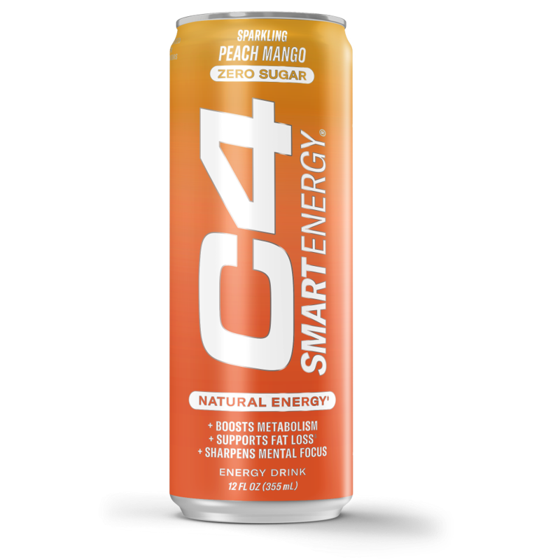 C4 Energy Drink, Zero Sugar, Peach Mango, Sparkling 12oz Can