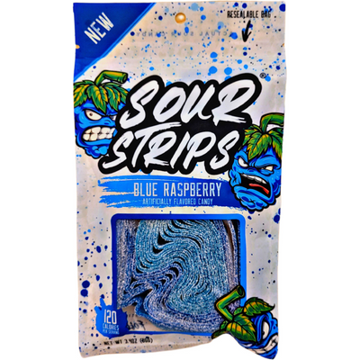 Sour Strips Blue Raspberry 3.7oz Bag