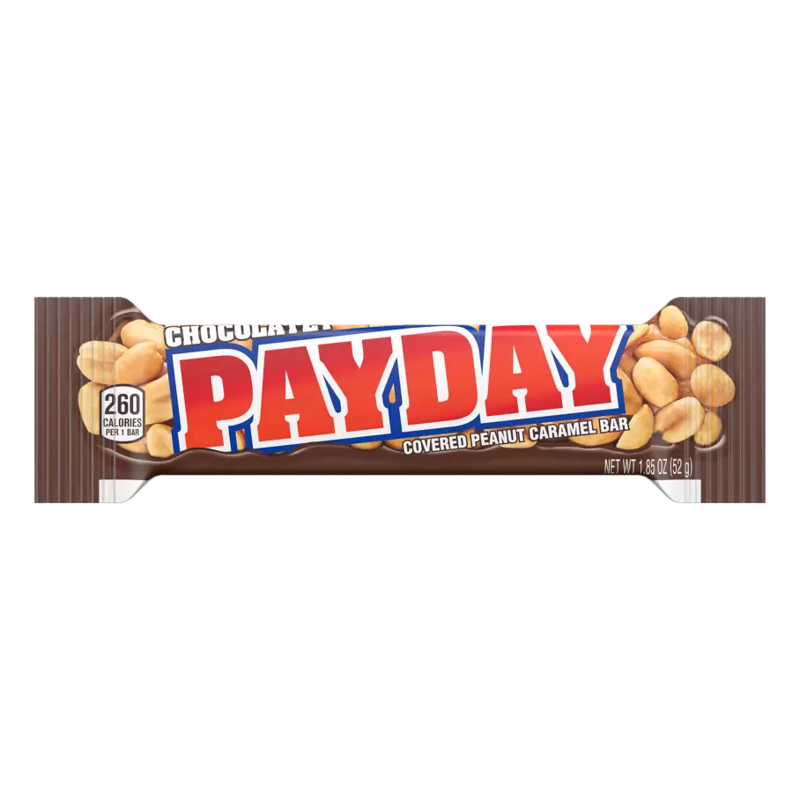 PayDay Chocolatey Covered Peanut Caramel Bar 1.85oz Bag