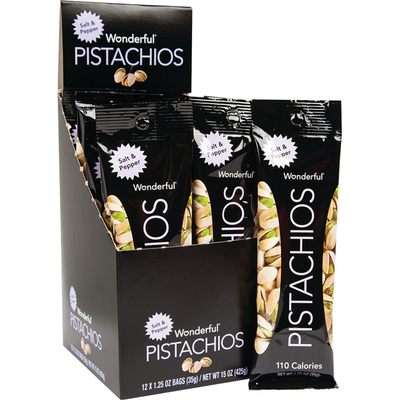 Wonderful Salt & Pepper Flavor Pistachios 12x 1.25oz Pouches