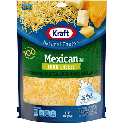 Kraft Mexican Style Four Cheese 8oz Pouch