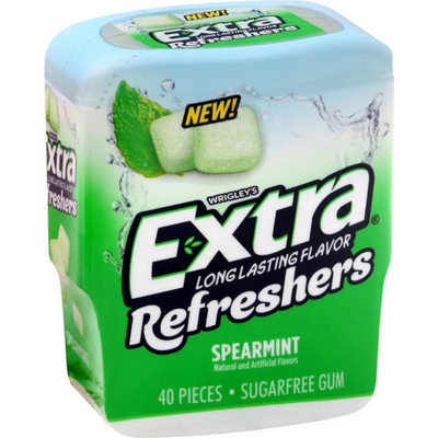 Extra Refreshers Sugarfree Spearmint Gum 18 CT