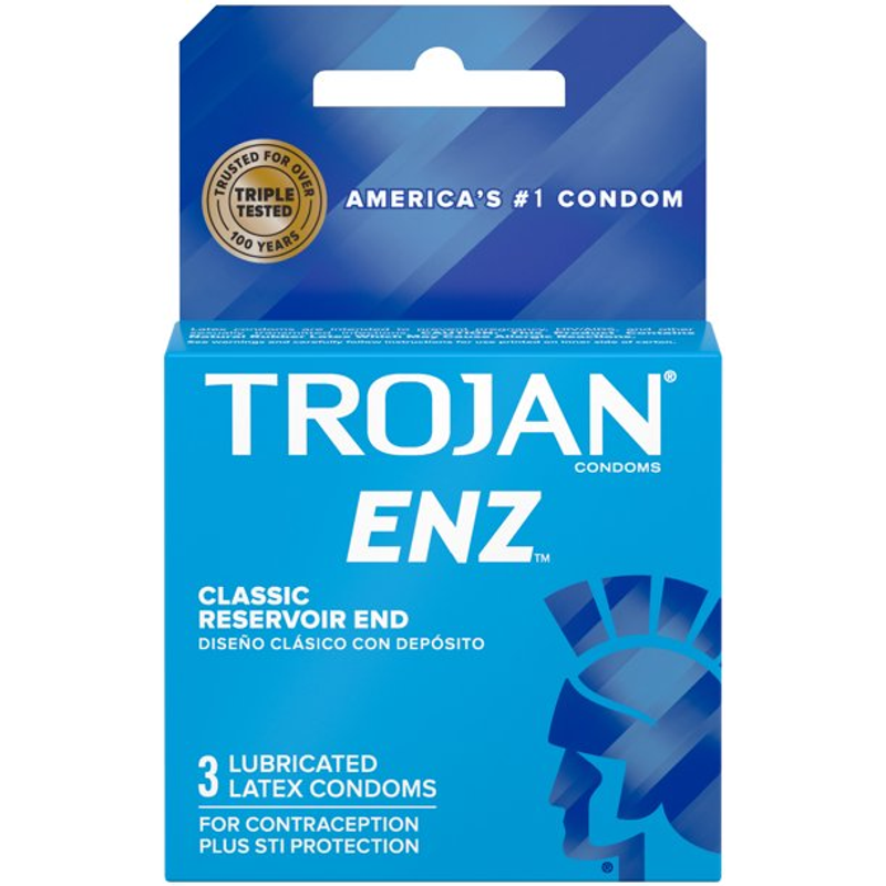 Trojan-Enz Lubricated Latex Condoms 3ct