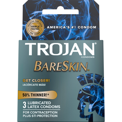 Trojan Bareskin Latex Condoms - 3CT