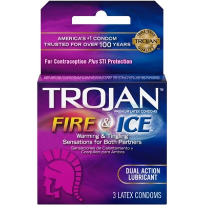 Trojan Fire & Ice Dual Action Lubricated Condoms 3 CT