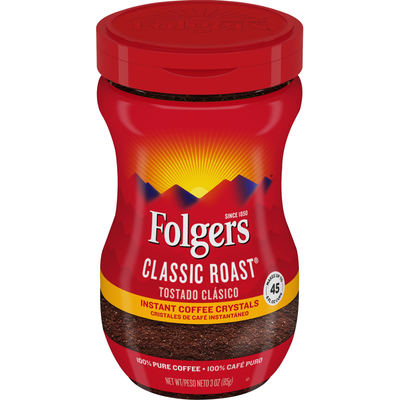 Folgers Classic Roast Instant Coffee 3oz Count