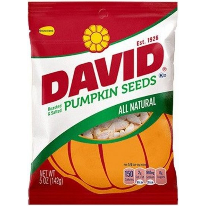 David Pumpkin Seeds Roasted & Salted 2.25 oz Bag