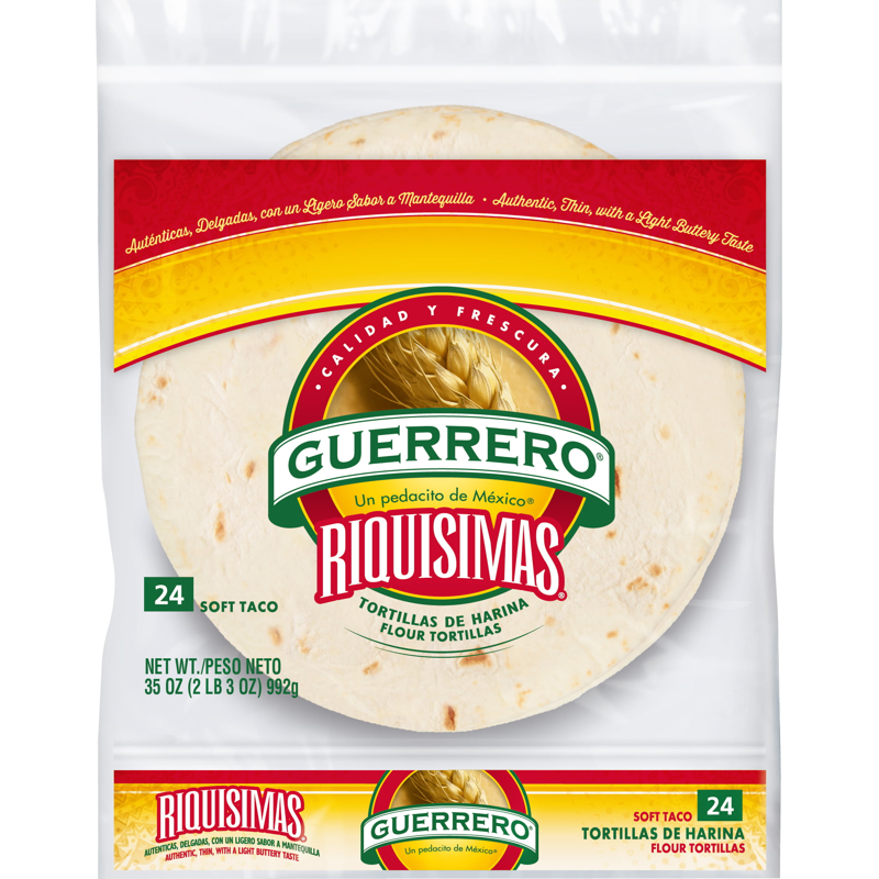 Guerrero Riquisimas Soft Taco Flour Tortillas 24x 35oz Counts