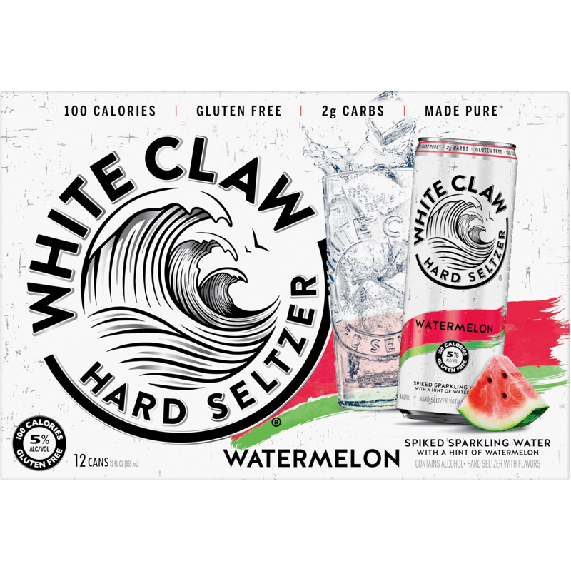 White Claw Watermelon Hard Seltzer 12x 12oz Cans