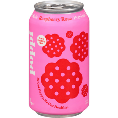 Poppi Raspberry Rose Prebiotic Soda 12oz Can