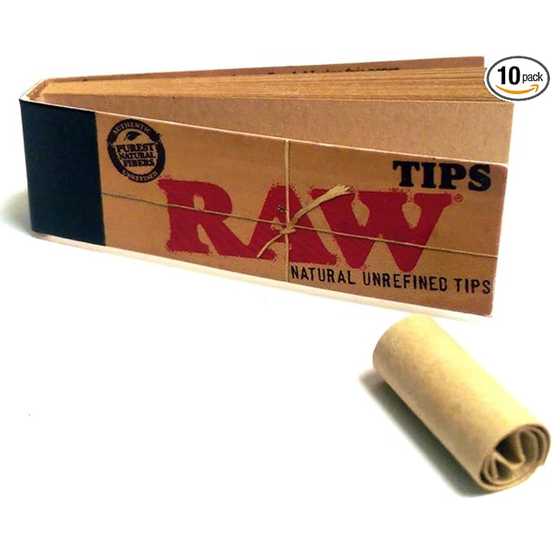 Raw Rolling Papers Unbleached Filter Tips 10 Pack = 500