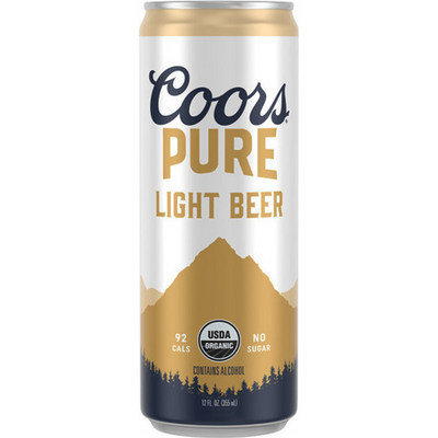 Coors Pure Organic Light Lager Beer 12x 12oz Cans