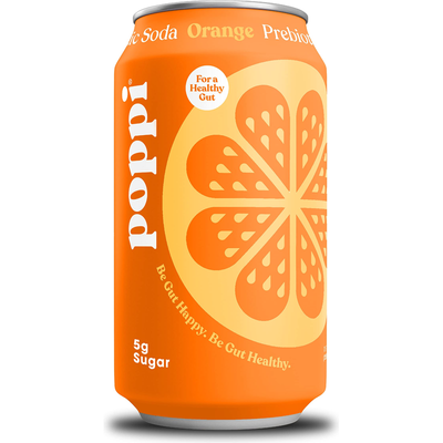 Poppi Orange Prebiotic Soda 6x 12oz Cans