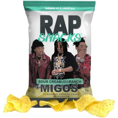 Rap Snacks Potato Chips Migos Sour Cream & Onion 5oz Count