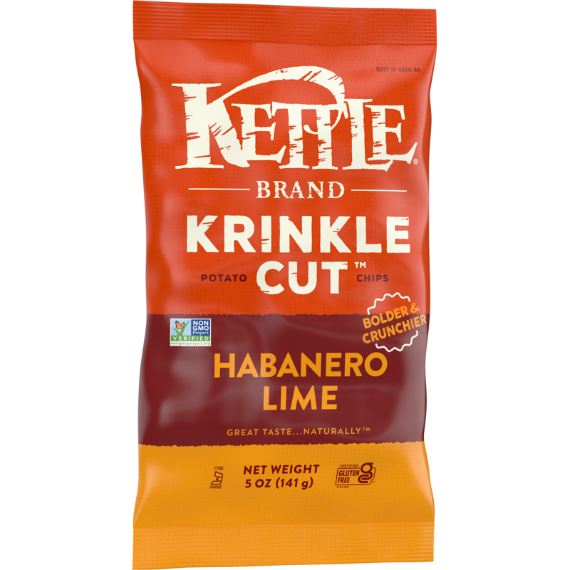 Kettle Brand Krinkle Cut Habanero Lime Potato Chips 5oz Bag