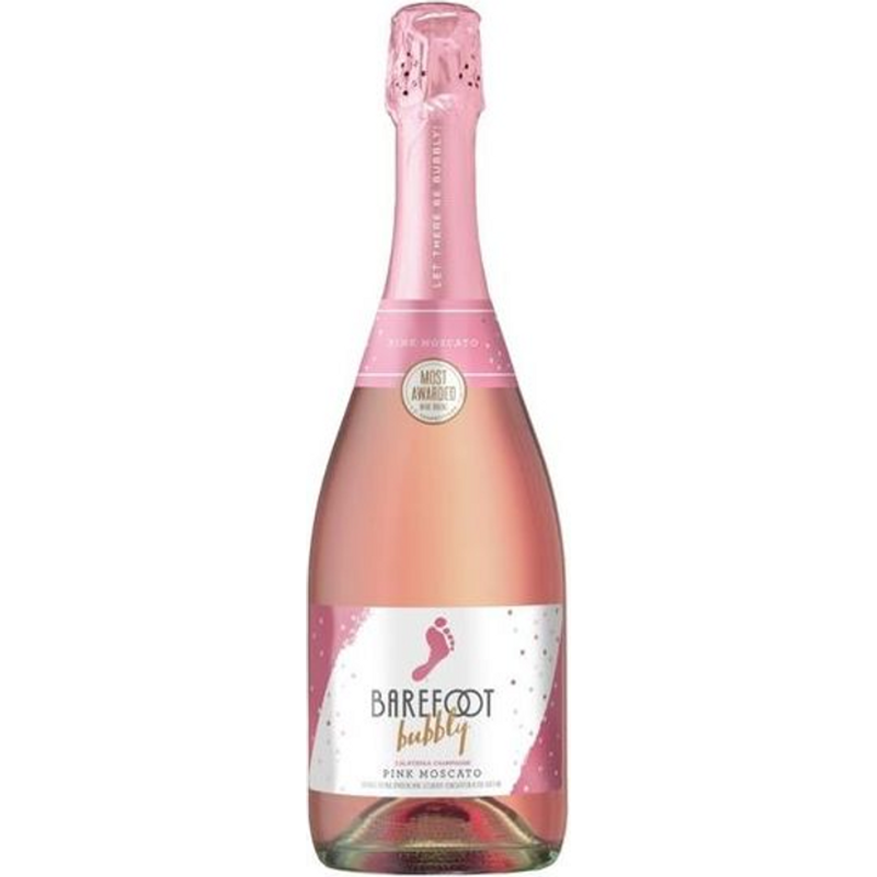 Barefoot Bubbly Pink Moscato Champagne Blend Sparkling Wine 4 Pack Bottles 187mL