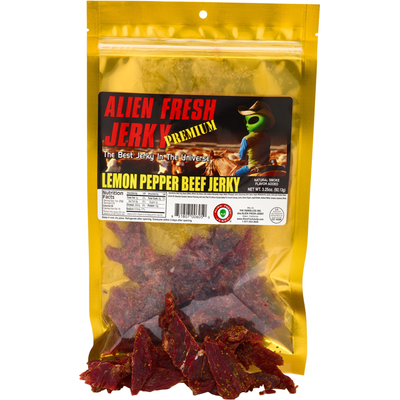 Alien Fresh Beef Jerky Lemon Pepper 3.25oz Bag