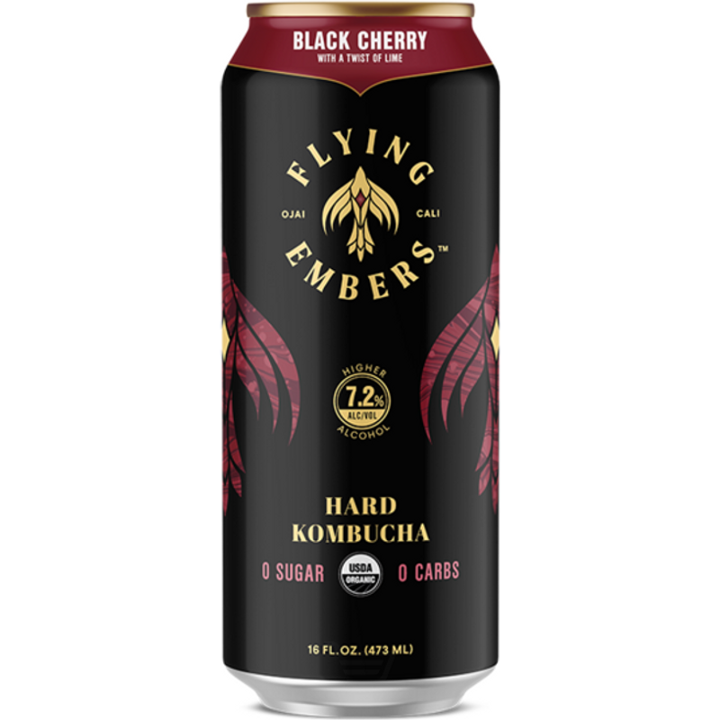 Flying Embers Black Cherry with Lime Hard Kombucha 16oz Can