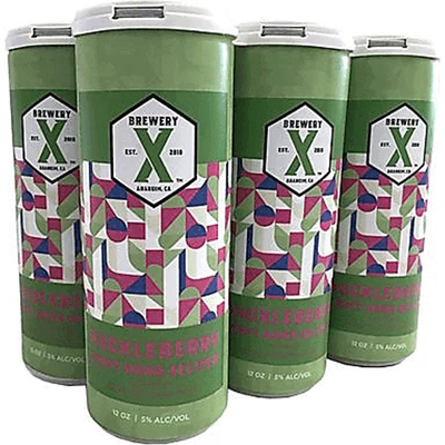 Brewery X Huckleberry Hard Seltzer 6 Pack 12 oz Cans 5% ABV