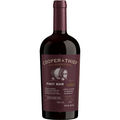 Cooper & Thief Cellarmasters Aged 75 Days in Brandy Barrels Pinot Noir 750mL